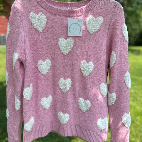 cupcakes & cashmere Sweaters - Cupcakes and Cashmere Pink Heart Pattern Sweater - SZ S